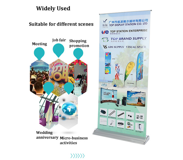 Hangpai-Retractable Wide Base Plastic Steel Roll Up Banner Stand-3