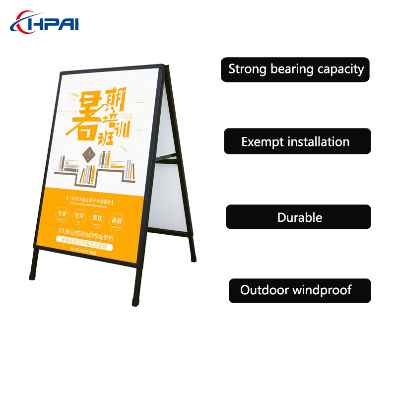 Hangpai-Sign Holder Stand Double Side Metal Warehouse Iron Poster Stand-2