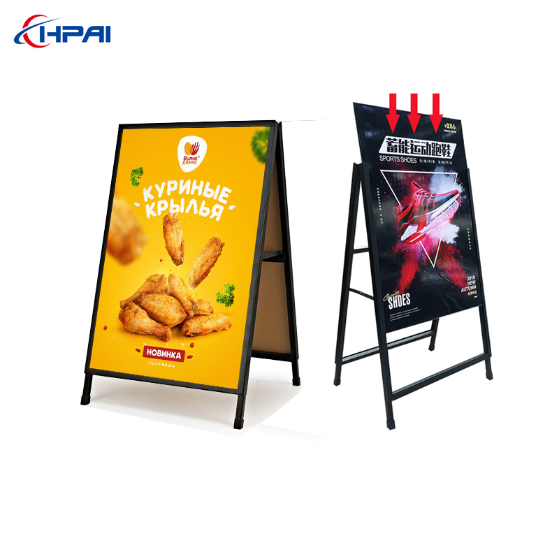 Hangpai-Sign Holder Stand Double Side Metal Warehouse Iron Poster Stand-1